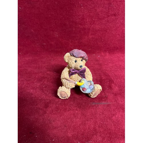 379 - HAND PAINTED BEAU BEAR TEDDY BEAR FIGURINE WITH ORIGINAL BOX