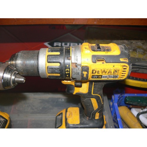 306 - BASKET OF DEWALT POWER TOOLS, BATTERIES AND CHARGERS