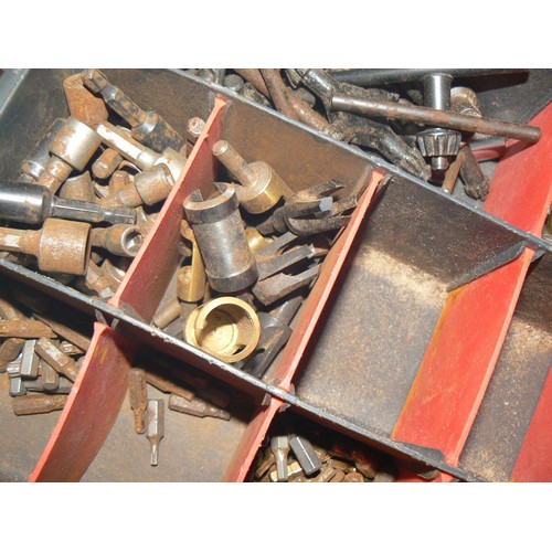 307 - COMPARTMENT STORAGE TRAY OF VARIOUS DRILL BITS ETC