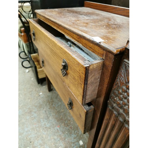 466 - VINTAGE OAK 2 DRAWER CHEST