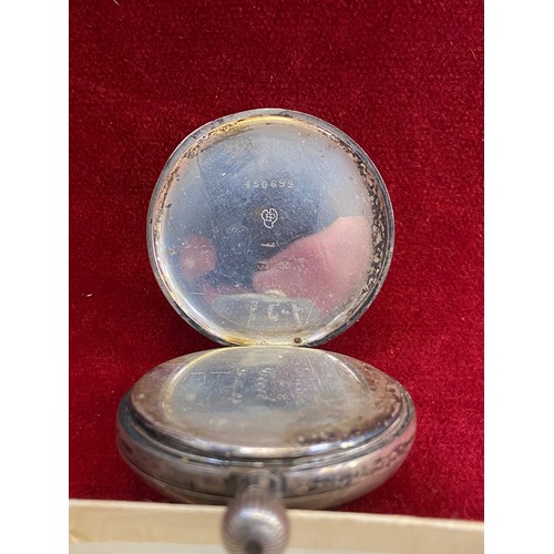 3 - Antique Mappin & Webb silver cased pocket watch. Swiss made movement (WORKING) with white dial and r... 