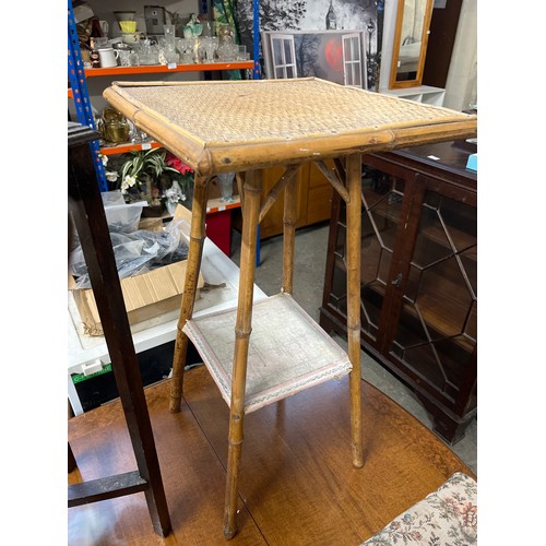 481 - VINTAGE BAMBOO 2 TIER PLANT STAND