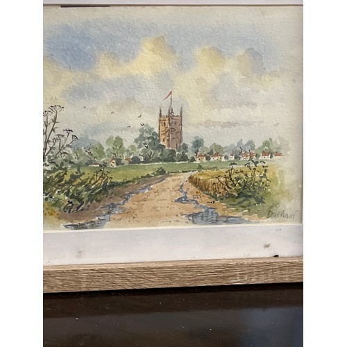 487 - FRAMED AND GLAZED WATERCOOUR SIGNED DEDHAM