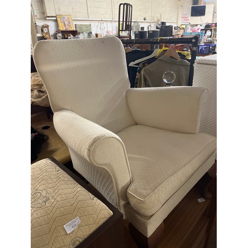 425 - SMALL CREAM COLOURED ARM CHAIR