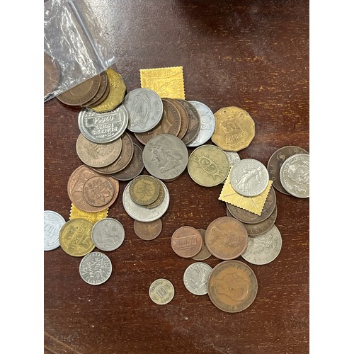 53 - TUB OF VARIOUS ENGLISH AND FOREIGN COINS