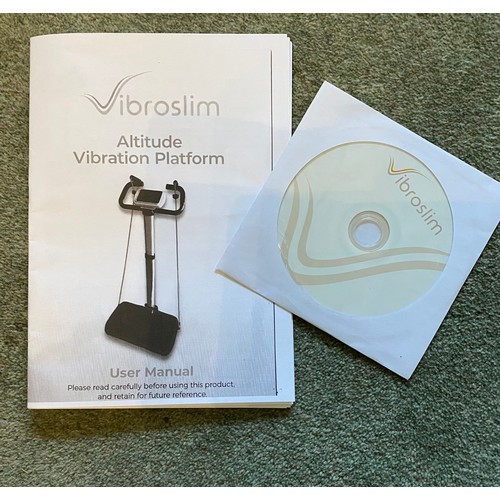 363 - NEW IN BOX VIBROSLIM ALTITUDE VIBRATION PLATFORM FROM BANKRUPT STOCK WITH REMOTE, EXERCISE CHART, CD... 