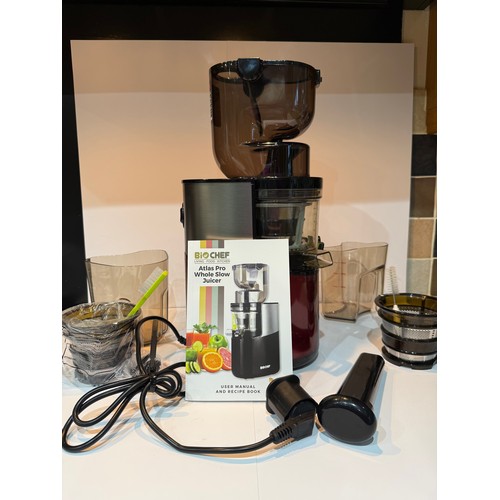 367 - BIOCHEF ATLAS PRO WHOLE SLOW JUICER IN RED NEW IN BOX FROM BANKRUPT STOCK ORIGINALLY SUPPLIED BY WAY... 