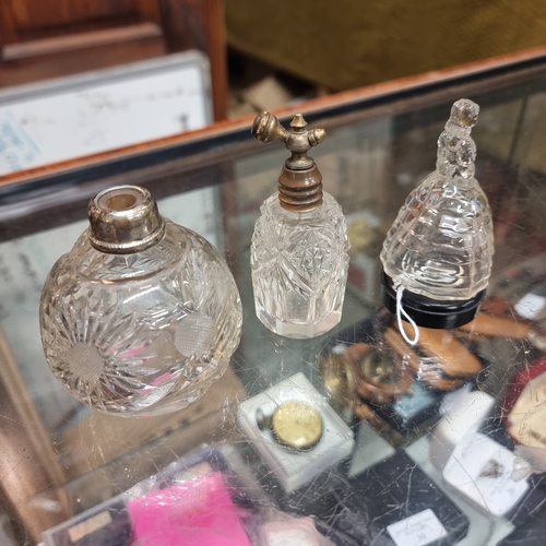 16A - 3 Glass Perfume Bottles