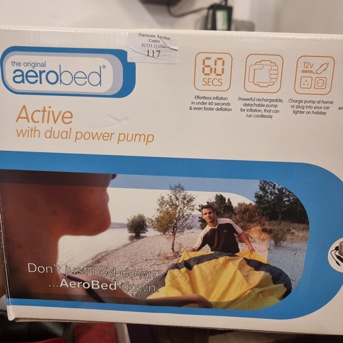 117 - THE ORIGINAL AEROBED ACTIVE WITH DUAL POWER PUMP DOUBLE AIR BED WITH ORIGINAL BOX