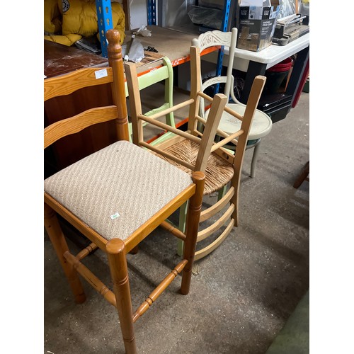 531 - 4 VARIOUS WOODEN CHAIRS/STOOLS