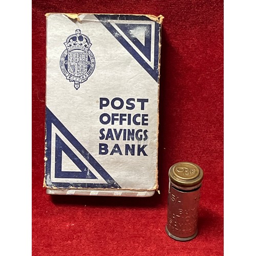 80 - VINTAGE POST OFFICE SAVINGS BANK HOME SAFE PLUS A NATIONAL SAVINGS CERTIFICATE COIN HOLDER