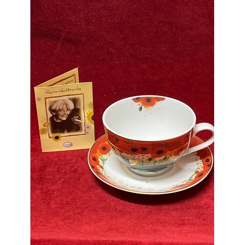 82 - GOEBEL ROSINA WACHTMEISTER CUP AND SAUCER WITH CAT DESIGN PLUS ORIGINAL BOX