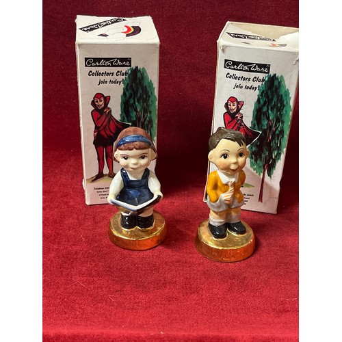 84 - CARLTONWARE KIDS BOY AND GIRL FIGURINES WITH ORIGINAL BOXES