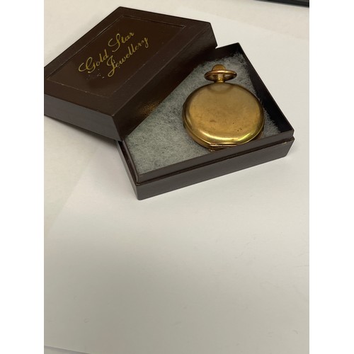 16 - A GOLD PLATED POCKET / FOB WATCH BY AMERICAN WATCH COMPANY WALTHAM