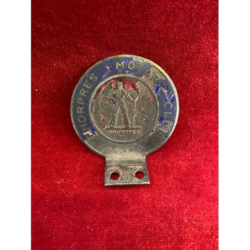 44 - Vintage motor club car mascot badge for Phorpres Motor Club (Fletton, Peterborough). Some enamel rem... 