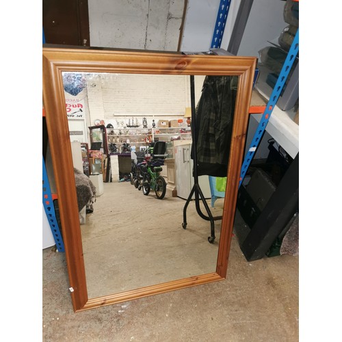 413G - LARGE PINE FRAMED MIRROR