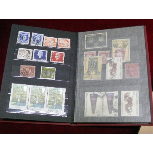 66 - ALBUM AND BOX OF VINTAGE WORLD STAMPS