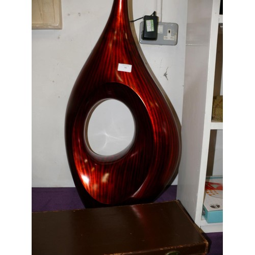 90 - LARGE RED MODERN SCULPTURE VASE