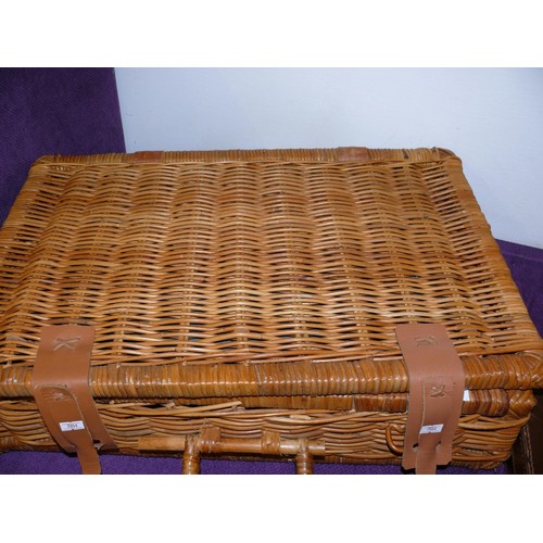 93 - LARGE WICKER PICNIC BASKET