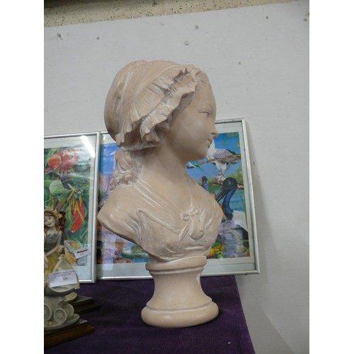 97 - LARGE VINTAGE RESIN BUST OF A FRENCH GIRL