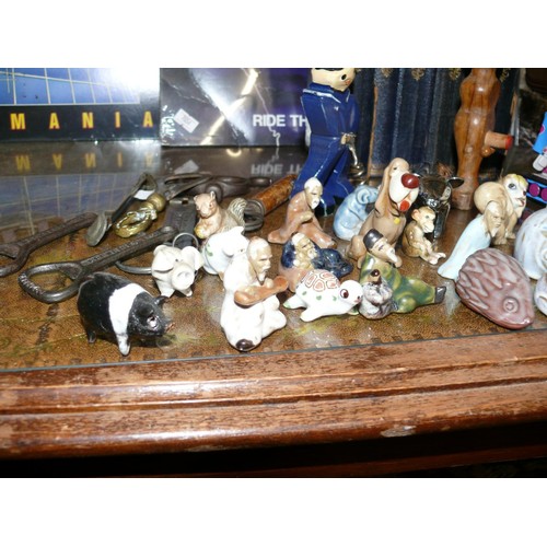 106 - NICE MIXED LOT -  ANIMAL FIGURES, CONFUSED ROBOT AND 2 OTHERS, CHARLES DICKENS  BOOKS, VINTAGE BOTTL... 