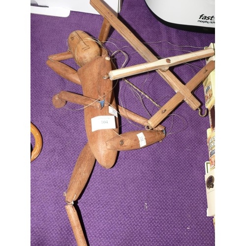 104 - VINTAGE WOODEN PUPPET