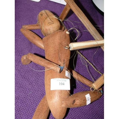 104 - VINTAGE WOODEN PUPPET