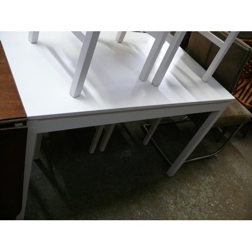 298 - WHITE PAINTED KITCHEN TABLE WITH 4 MATCHING CHAIRS