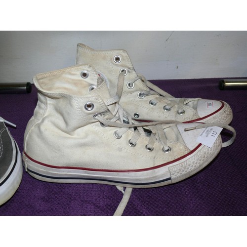 113 - A PAIR OF VANS SHOES IN SIZE 5 PLUS A PAIR OF CONVERSE HIGH TOPS SIZE 5.5