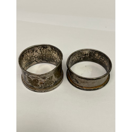 23 - 2 SOLID SILVER NAPKIN RINGS 1 BIRMINGHAM 1 SHEFFIELD