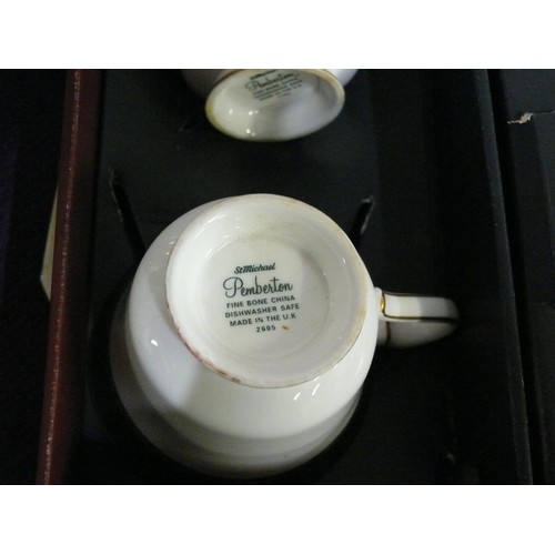 117 - BOXED PEMBERTON FINE BONE CHINA TEA SERVICE BY ST MICHAEL