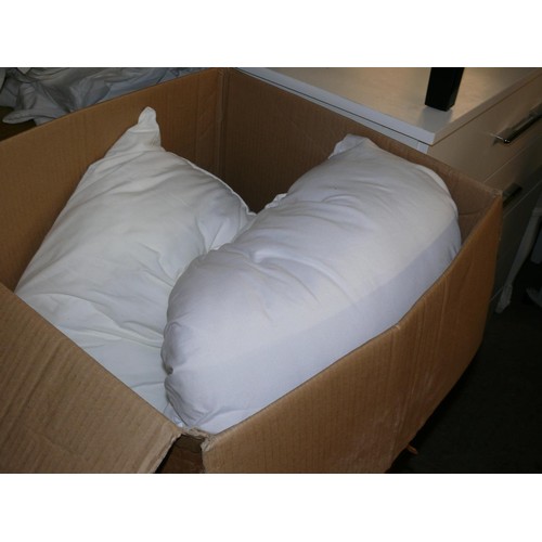 268 - LARGE QUANTITY OF GOOD QUALITY DUVETS AND PILOWS