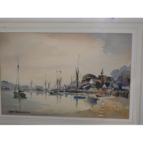 289 - SELECTION OF ORIGINAL ARTWORK AND PRINTS TO INCLUDE A WATERCOLOUR SIGNED JOHN SNELLING PLUS A FUTHER... 