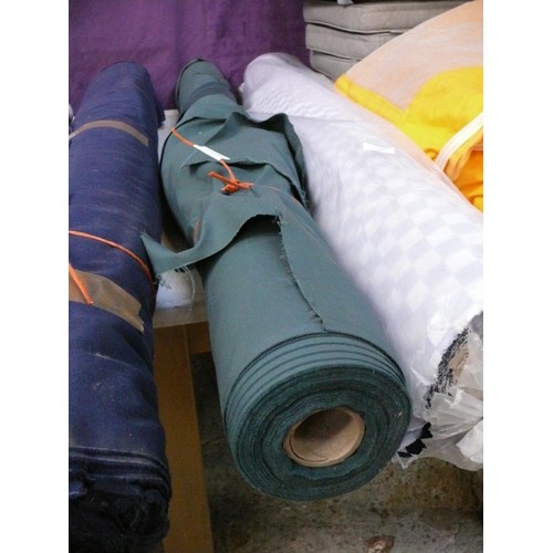 347 - LARGE PART ROLL OF HEAVY DUTY FABRIC IN OLIVE GREEN