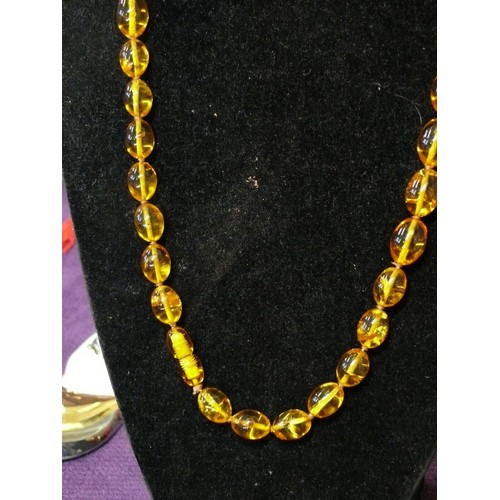 37 - A HONEYCOMB AMBER NECKLACE