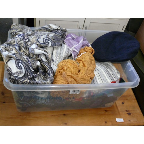 293A - LARGE BOX OF SCARVES AND HATS