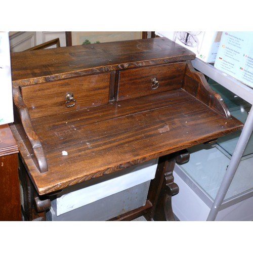 352 - OAK 2 DRAWER DESK