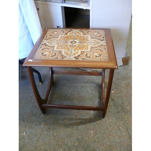 353 - MID CENTURY RETRO TILE TOPPED SIDE TABLE