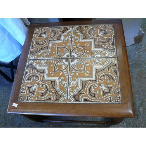 353 - MID CENTURY RETRO TILE TOPPED SIDE TABLE