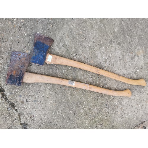 365 - 2 LARGE LOG SPLITTING AXES