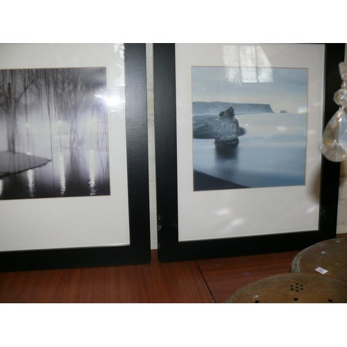 141B - A PAIR OF CONTEMPORARY BLACK & WHITE PHOTOS IN BLACK FRAMES