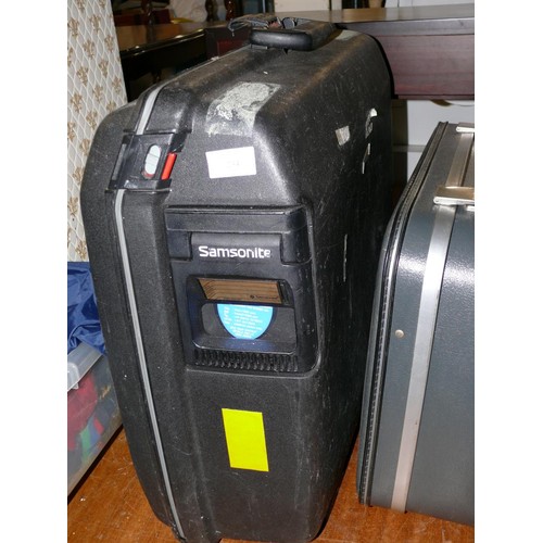 234 - LARGE HARD SUITCASE BY SAMSONITE PLUS A SMALL VINTAGE CASE