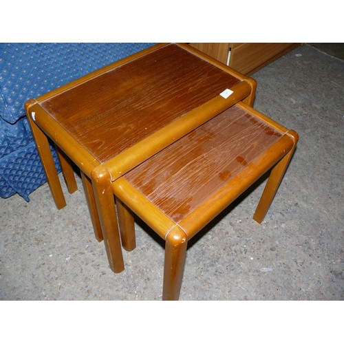 309 - MID CENTURY TEAK NEST OF 2 TABLES