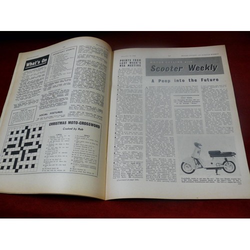 62 - VINTAGE COPY OF MOTOR CYCLING AND SCOOTER WEEKLY CHRISTMAS EDITION CIRCA 1960