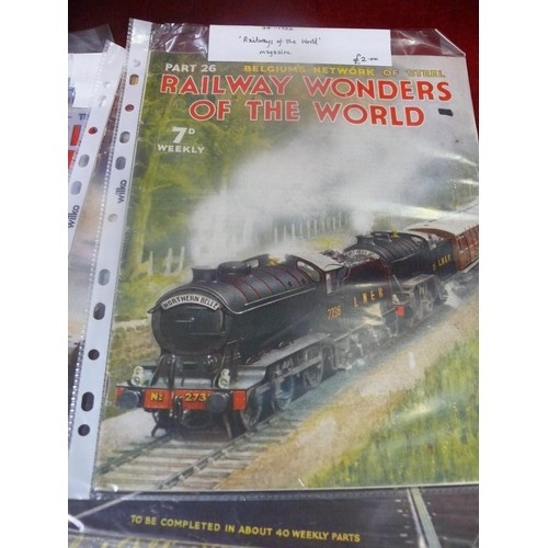 91 - A LOVELY SELECTION OF VINTAGE RAILWAY MAGAZINES
'RAILWAY WONDERS OF THE WORLD'  1932, 14 MAGAZINES P... 