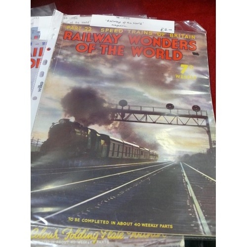 91 - A LOVELY SELECTION OF VINTAGE RAILWAY MAGAZINES
'RAILWAY WONDERS OF THE WORLD'  1932, 14 MAGAZINES P... 