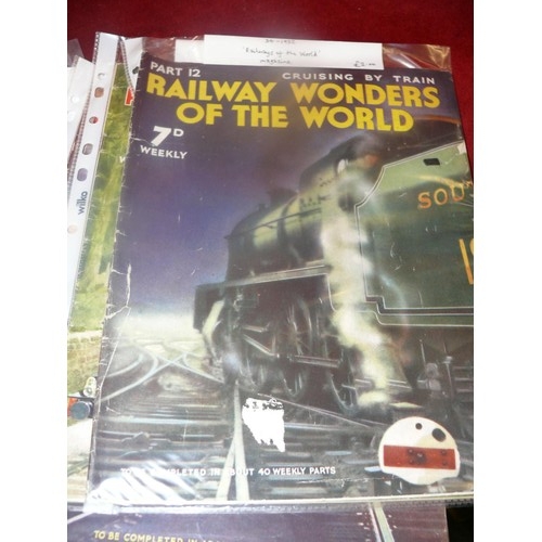 91 - A LOVELY SELECTION OF VINTAGE RAILWAY MAGAZINES
'RAILWAY WONDERS OF THE WORLD'  1932, 14 MAGAZINES P... 