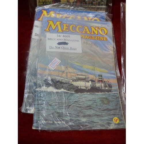 101 - 20 X MECCANO MAGAZINES 1950'S ALL IN INDIVIDUAL SLEEVES