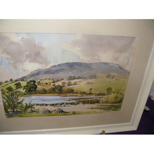 169 - LARGE FRAMED AND GLAZED WATERCOLOUR OF A COUNTRY SCENE SIGNED 'E. CHARLES SIMPSON 72'