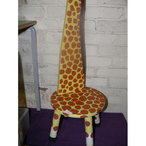 178 - CHILDS GIRAFFE CHAIR WITH COAT PEGS